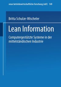 Book Cover for Lean Information by Britta SchulzeWischeler