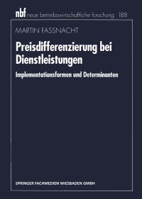 Book Cover for Preisdifferenzierung Bei Dienstleistungen by Martin Fassnacht