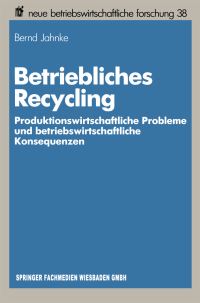Book Cover for Betriebliches Recycling by Bernd Jahnke