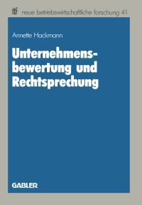 Book Cover for Unternehmensbewertung Und Rechtsprechung by Hackmann Annette