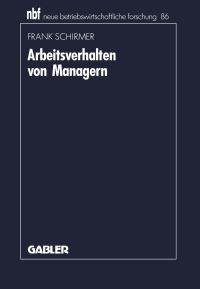 Book Cover for Arbeitsverhalten Von Managern by Frank Schirmer