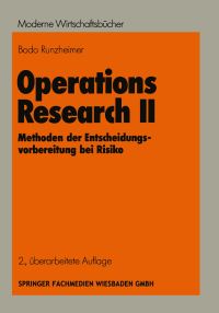 Book Cover for Operations Research II Betriebswirtschaftliche Grundlagen by Bodo Runzheimer
