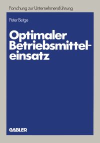 Book Cover for Optimaler Betriebsmitteleinsatz by Peter Betge