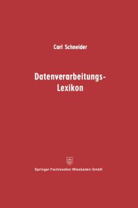 Book Cover for Datenverarbeitungs-Lexikon by Carl Schneider