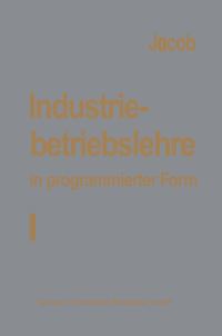 Book Cover for Industriebetriebslehre in Programmierter Form by H Jacob