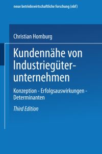 Book Cover for Kundennähe Von Industriegüterunternehmen by Christian Homburg