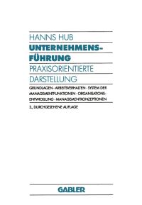 Book Cover for Unternehmensführung by Hanns Hub