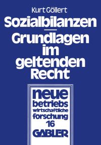 Book Cover for Sozialbilanzen by Kurt Göllert