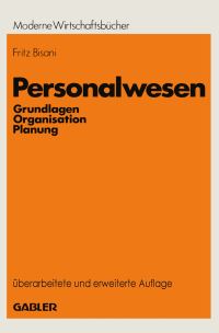 Book Cover for Personalwesen Betriebswirtschaftliche Grundlagen by Fritz Bisani