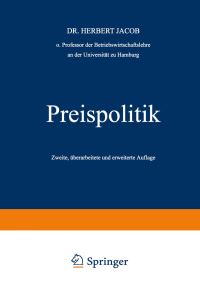 Book Cover for Preispolitik by Herbert Jacob