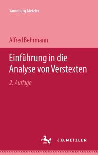 Book Cover for Einführung in Die Analyse Von Verstexten by Alfred Behrmann