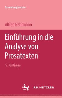 Book Cover for Einführung in Die Analyse Von Prosatexten by Alfred Behrmann
