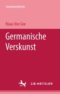 Book Cover for Germanische Verskunst by Klaus Von See
