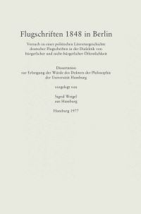 Book Cover for Flugschriften 1848 in Berlin by Sigrid Weigel