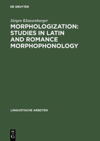 Book Cover for Morphologization by Jürgen Klausenburger