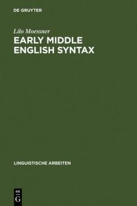Book Cover for Early Middle English Syntax by Lilo Moessner