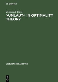 Book Cover for ›Umlaut‹ in Optimality Theory by Thomas B Klein