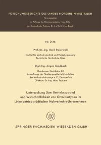 Book Cover for Untersuchung Über Betriebszustand Und Wirtschaftlichkeit Von Omnibustypen Im Linienbetrieb Städtischer Nahverkehrs-Unternehmen by Gerd Steierwald