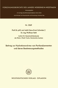 Book Cover for Beitrag Zur Hydrationswärme Von Portlandzementen Und Deren Bestimmungsmethoden by HansErnst Schwiete