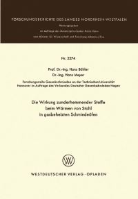 Book Cover for Die Wirkung Zunderhemmender Stoffe Beim Wärmen Von Stahl in Gasbeheizten Schmiedeöfen by Hans Bühler