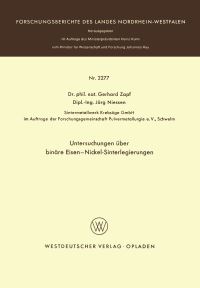 Book Cover for Untersuchungen Über Binäre Eisen-Nickel-Sinterlegierungen by Gerhard Zapf
