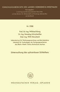 Book Cover for Untersuchung Des Spitzenlosen Schleifens by Wilfried König