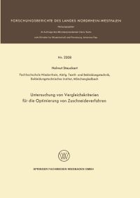 Book Cover for Untersuchung Von Vergleichskriterien Für Die Optimierung Von Zuschneideverfahren by Helmut Steuckart
