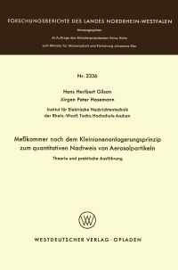 Book Cover for Mekammer Nach Dem Kleinionenanlagerungsprinzip Zum Quantitativen Nachweis Von Aerosolpartikeln Theorie Und Praktische Ausführung. Fachgruppe Textilforschung by Hans Heribert Gilson