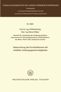 Book Cover for Untersuchung Des Kurzhubhonens Mit Erhöhten Umfangsgeschwindigkeiten by Wilfried König