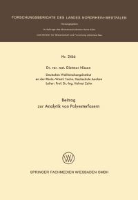 Book Cover for Beitrag Zur Analytik Von Polyesterfasern by Dietmar Nissen