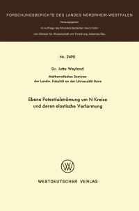 Book Cover for Ebene Potentialströmung Um N Kreise Und Deren Elastische Verformung by Jutta Weyland