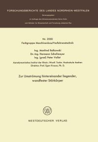 Book Cover for Zur Umströmung Hintereinander Liegender, Wandfester Störkörper by Manfred Balkowski