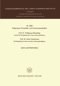 Book Cover for Lärm Und Motivation. Fachgruppe Textilforschung by Wolfgang Schönpflug