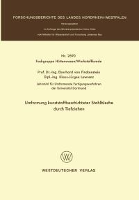 Book Cover for Umformung Kunststoffbeschichteter Stahlbleche Durch Tiefziehen. Fachgruppe Textilforschung by Eberhard von Finckenstein