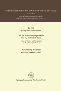 Book Cover for Aufwirbelung Von Staub Durch Druckwellen in Luft. Fachgruppe Umwelt/Verkehr by Wolfgang Merzkirch