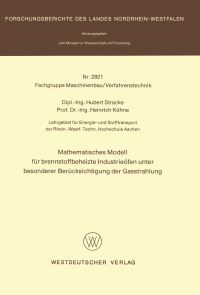 Book Cover for Mathematisches Modell Für Brennstoffbeheizte Industrieöfen Unter Besonderer Berücksichtigung Der Gasstrahlung by Hubert Stracke