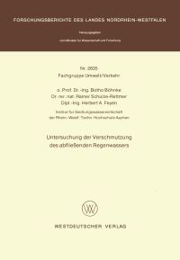 Book Cover for Untersuchung Der Verschmutzung Des Abflieenden Regenwassers. Fachgruppe Textilforschung by Botho Böhnke