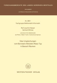 Book Cover for Über Ungleichungen Vom Bernstein-Nikolskii-Riesz-Typ in Banach Räumen by Rolf Joachim Nessel