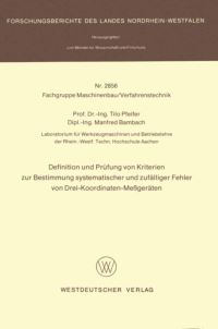 Book Cover for Definition Und Prüfung Von Kriterien Zur Bestimmung Systematischer Und Zufälliger Fehler Von Drei-Koordinaten-Megeräten by Tilo Pfeifer