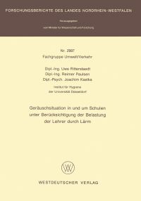 Book Cover for Geräuschsituation in Und Um Schulen Unter Berücksichtigung Der Belastung Der Lehrer Durch Lärm. Fachgruppe Umwelt/Verkehr by Uwe Ritterstaedt