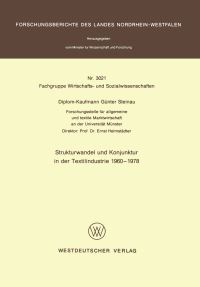 Book Cover for Strukturwandel Und Konjunktur in Der Textilindustrie 1960 - 1978. Fachgruppe Wirtschafts- Und Sozialwissenschaften by Günter Steinau