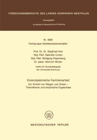 Book Cover for Emanzipatorische Familienarbeit Fachgruppe Geisteswissenschaften by Siegfried Keil