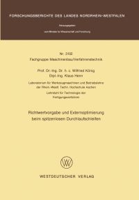 Book Cover for Richtwertvorgabe Und Externoptimierung Beim Spitzenlosen Durchlaufschleifen. Fachgruppe Maschinenbau/Verfahrenstechnik by Wilfried König