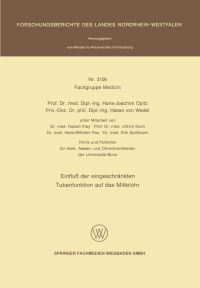 Book Cover for Einflu Der Eingeschränkten Tubenfunktion Auf Das Mittelohr by HansJoachim Opitz