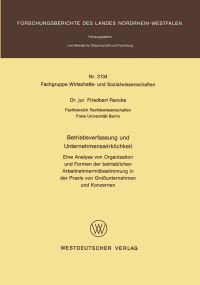 Book Cover for Betriebsverfassung Und Unternehmenswirklichkeit Fachgruppe Wirtschafts- Und Sozialwissenschaften by Friedbert Rancke