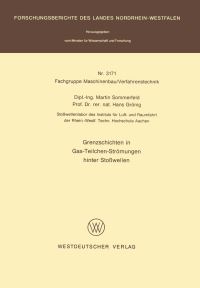 Book Cover for Grenzschichten in Gas-Teilchen-Strömungen Hinter Stowellen. Fachgruppe Maschinenbau/Verfahrenstechnik by Martin Sommerfeld