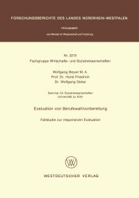 Book Cover for Evaluation Von Berufswahlvorbereitung Fachgruppe Wirtschafts- Und Sozialwissenschaften by Wolfgang Beywl