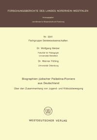 Book Cover for Biographien Jüdischer Palästina-Pioniere Aus Deutschland Fachgruppe Geisteswissenschaften by Wolfgang Melzer