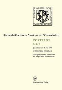 Book Cover for Staatsgedanke Und Staatspraxis Des Aufgeklärten Absolutismus by Hermann Conrad