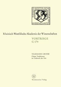 Book Cover for Chinas Traditionen Im Umbruch Der Zeit by Tilemann Grimm